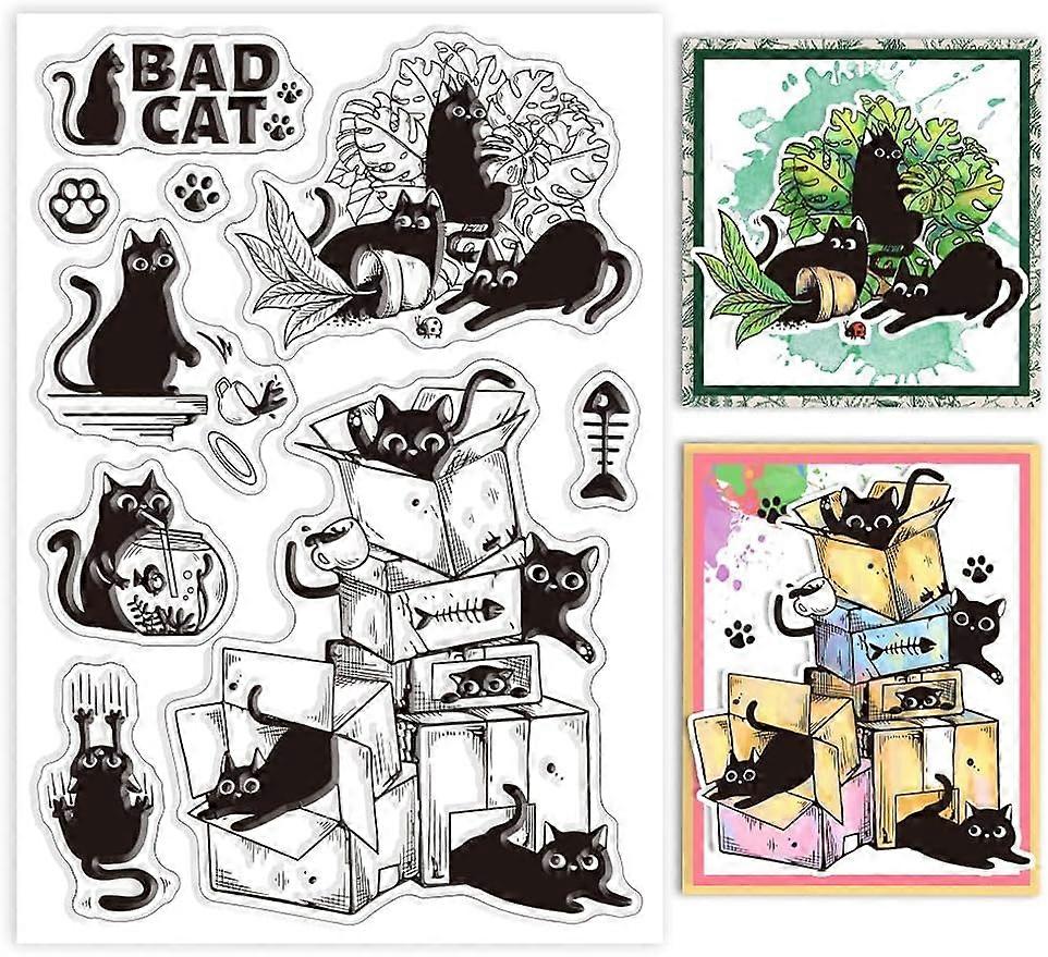 1Sheet Cats Silicone Clear Stamp Seals