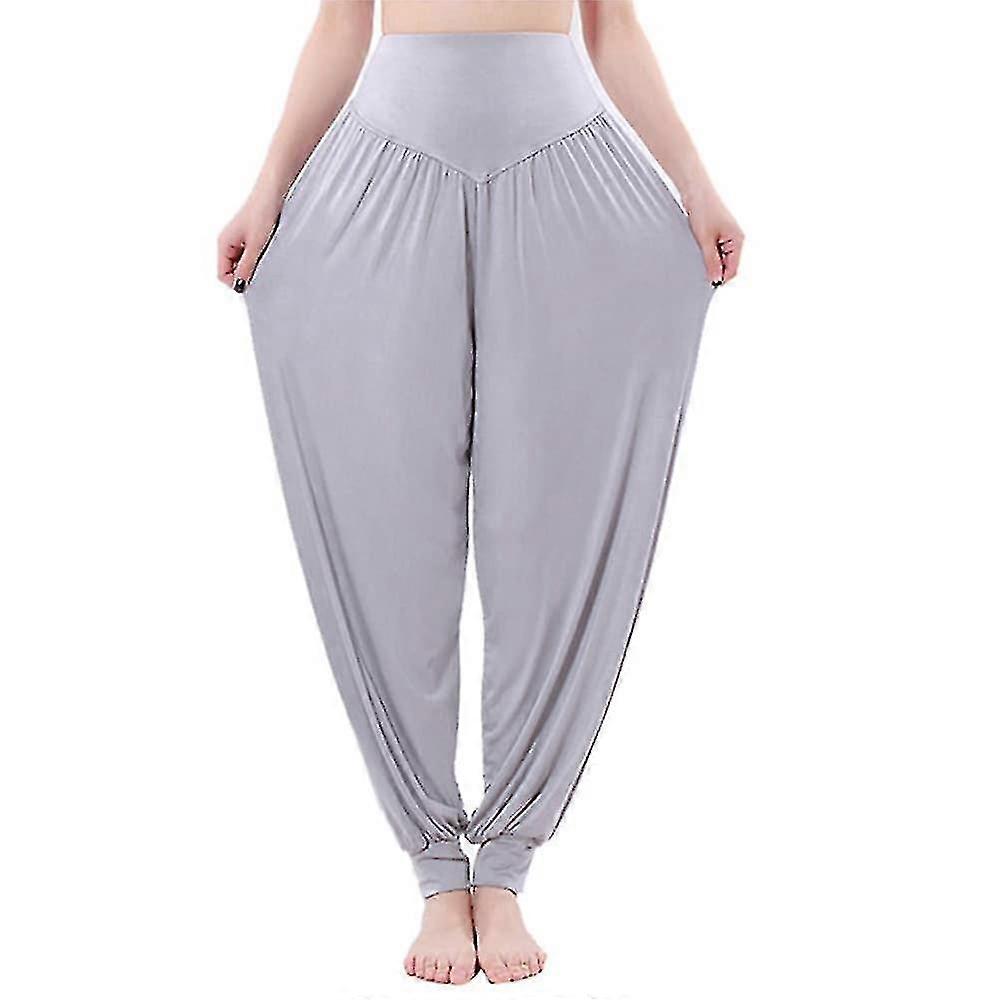 Haremsbukser til kvinder Åndbar Hurtig tør fugt Svedtransporterende Zumba mavedans Yoga Bloomers Underdele Lys lilla Hvid Sort Modal Spandex Plus Size Spo