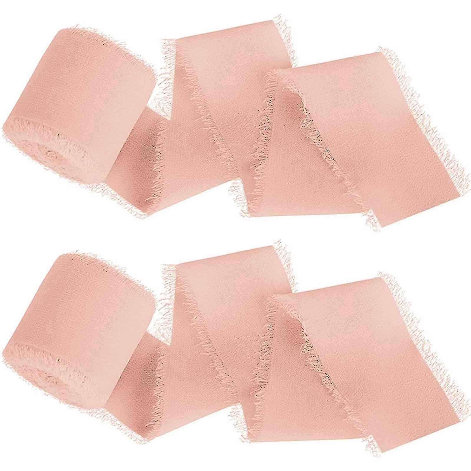 5 metri 4cm fatto a mano sfilacciato chiffon nastro di seta frangia trasparente fai da te