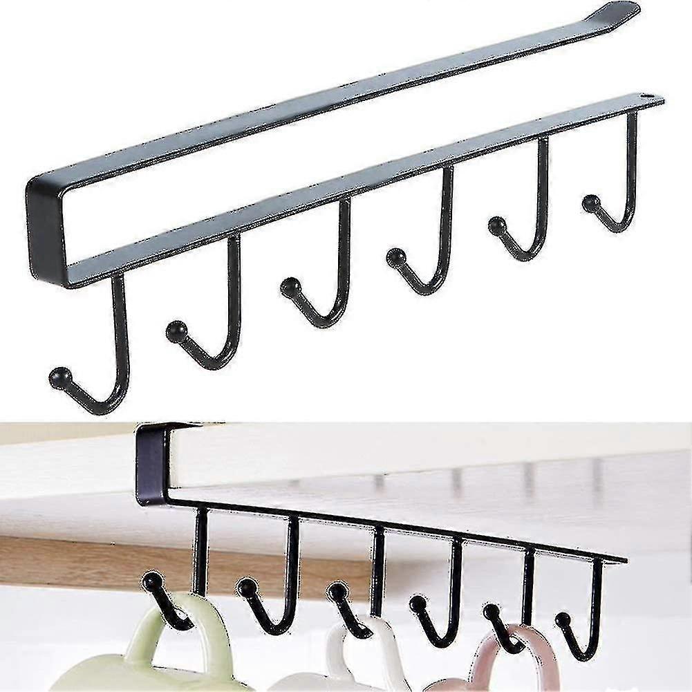Hook Cabinet Rack, 6 Hooks For S And Mugs B