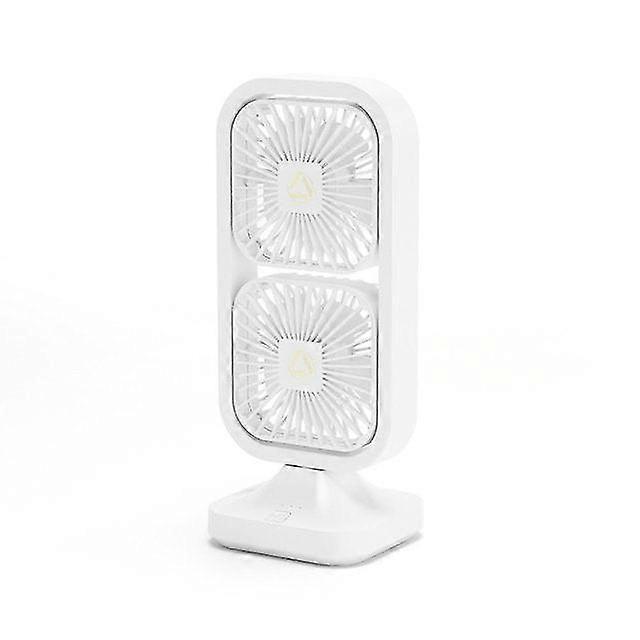 Usb charging tower fan table top left right rotation outdoor indoor double fan heads 3 speed strong airflow cooler fan black fre