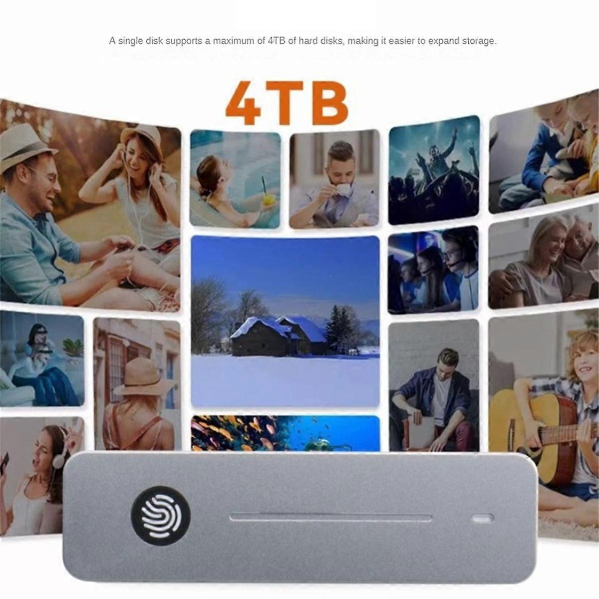 M.2 NVMe SATA SSD-hölje 10 Gbps M.2 till USB typ C extern adapter fingeravtryckskryptering M