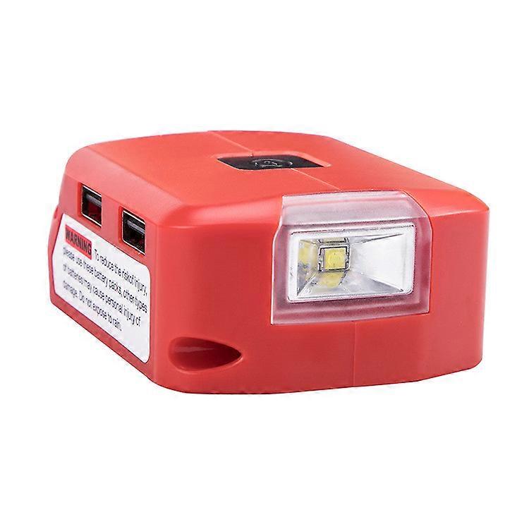 Battery Adapter For Milwaukee 18V M&18 Battery Power Source With Dual USB Port DC Port 12V/21A LED Light For Heated Jacket