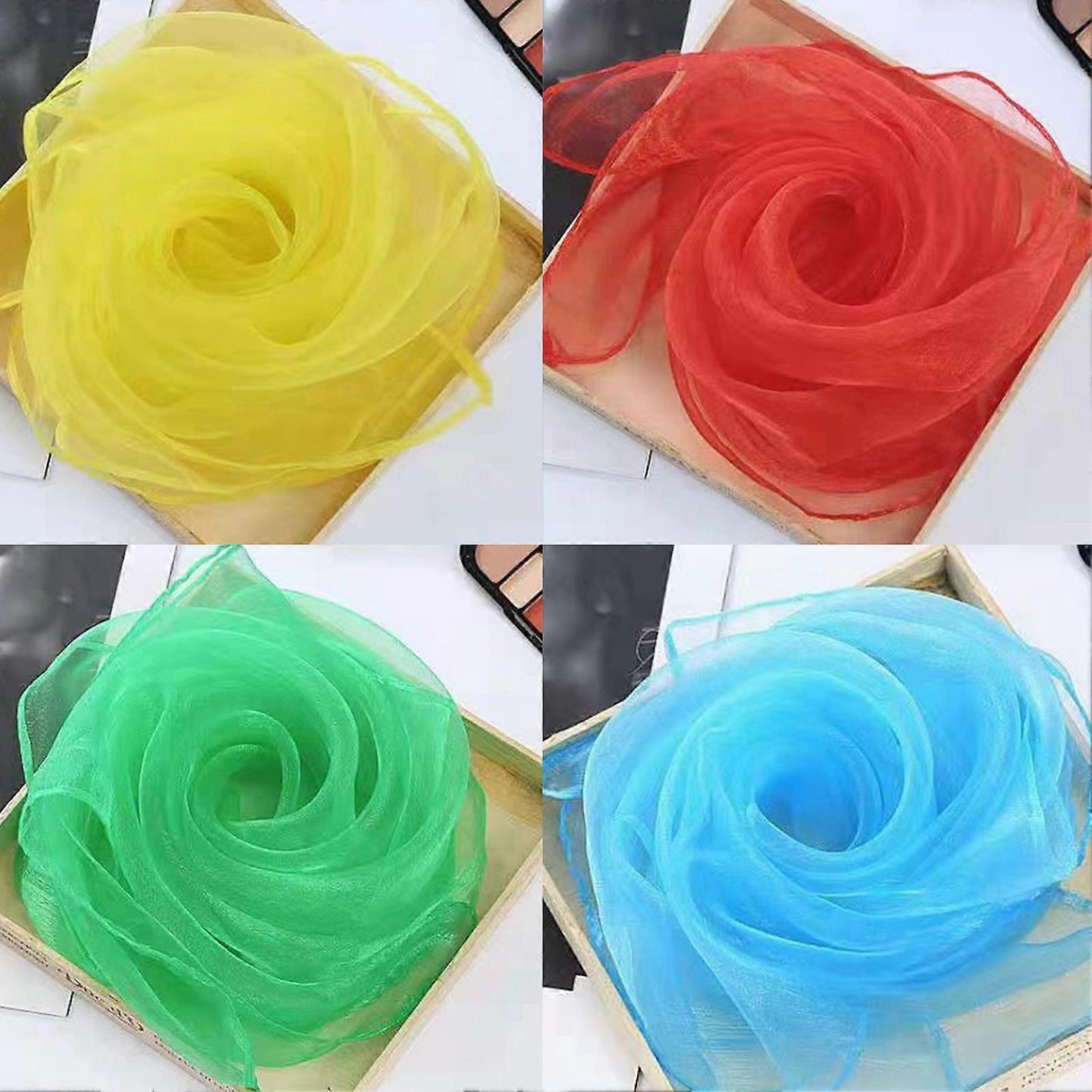 Square Dance Silk Juggling Scarves Nice Finishing Edge Juggling Scarves for Juggling Dancing and Stage Props