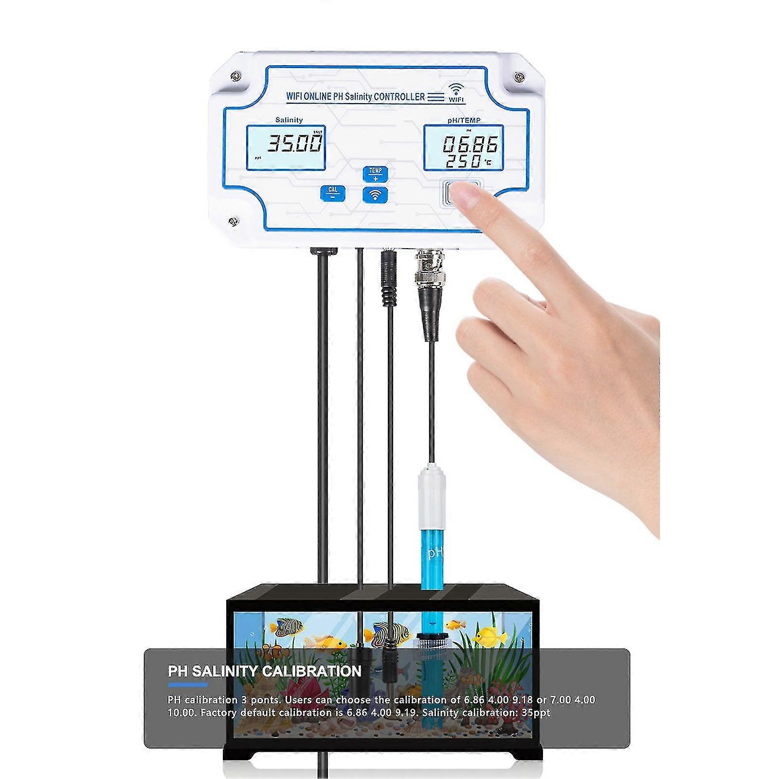 3-in-1 Ph/salinity/temp Water Quality Detector Ph/temp-salinity 14.00ph Value 0-199.9ppt Salinity Water Quality Tester