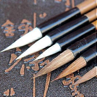 6Pcs/Set Traditional Chinese Writing Brushes White Clouds Bamboo Wolf's Hair Writing Brush for Calligraphy Painting Practice #19