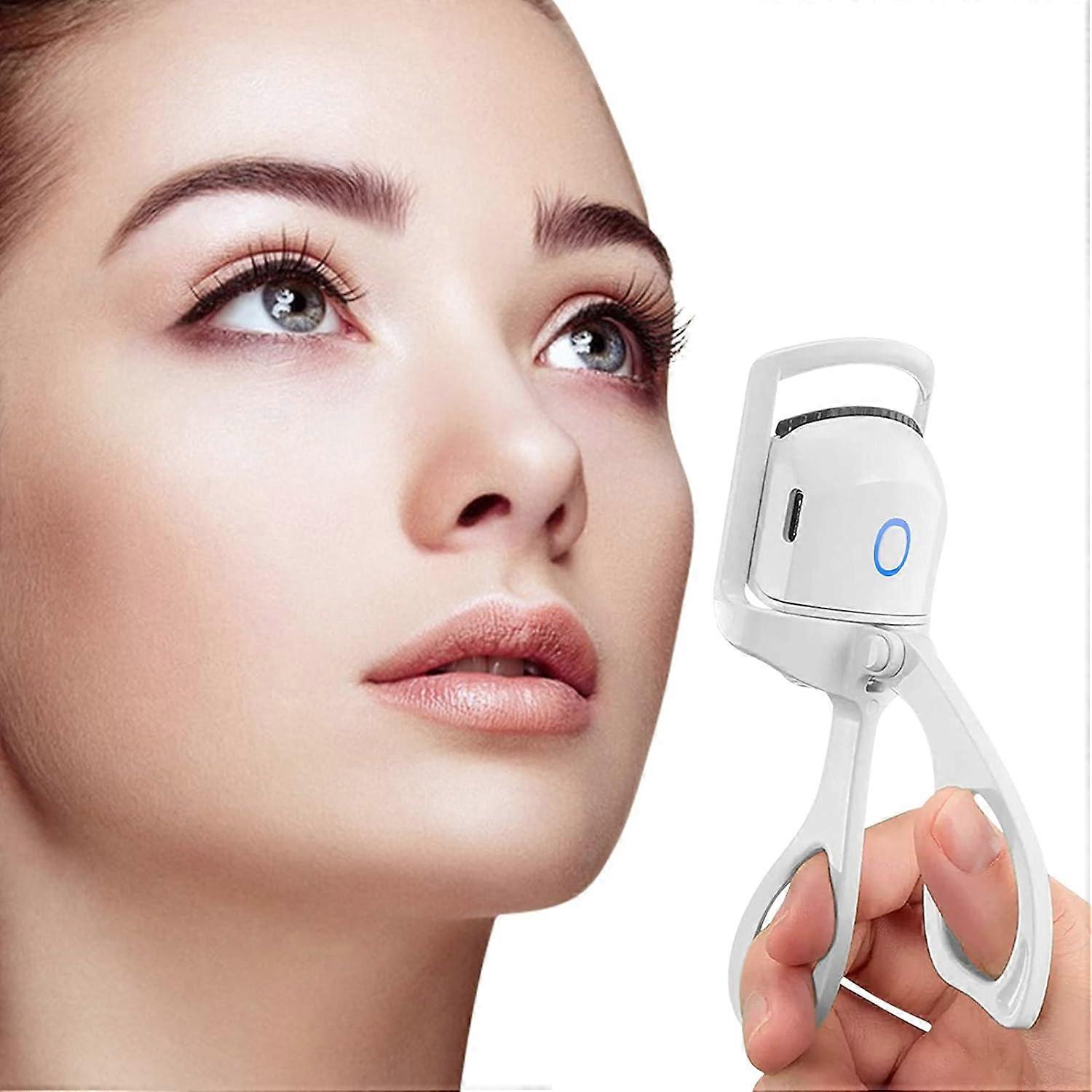 Heated Eyelash Curler Portable Rechargeable Electric Eyelash Curlers with 2 Heating Modes Handheld