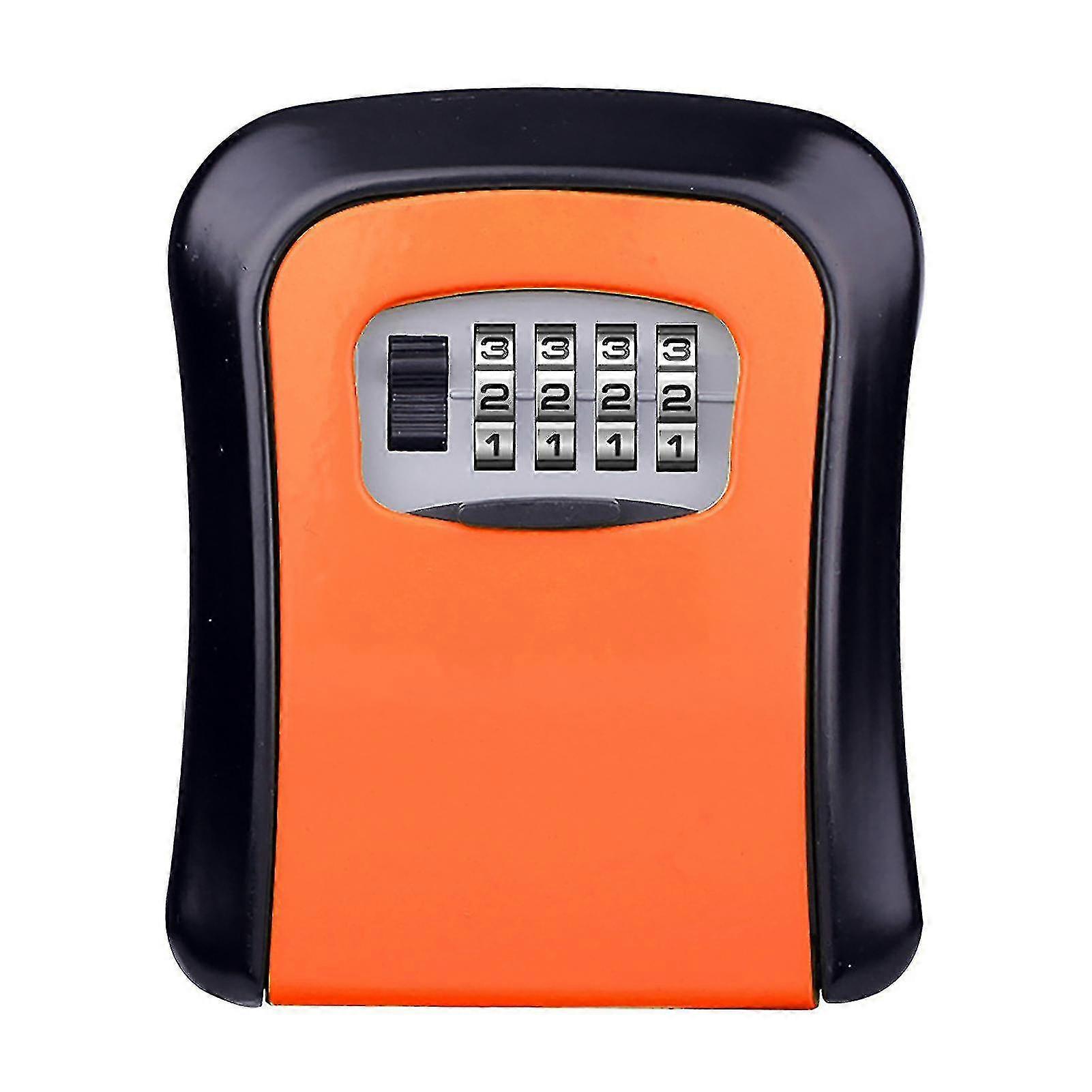Key Storage Lock Box Safe Security Storage Combination Wall Mount Lock Box For Outside Garage Orange
