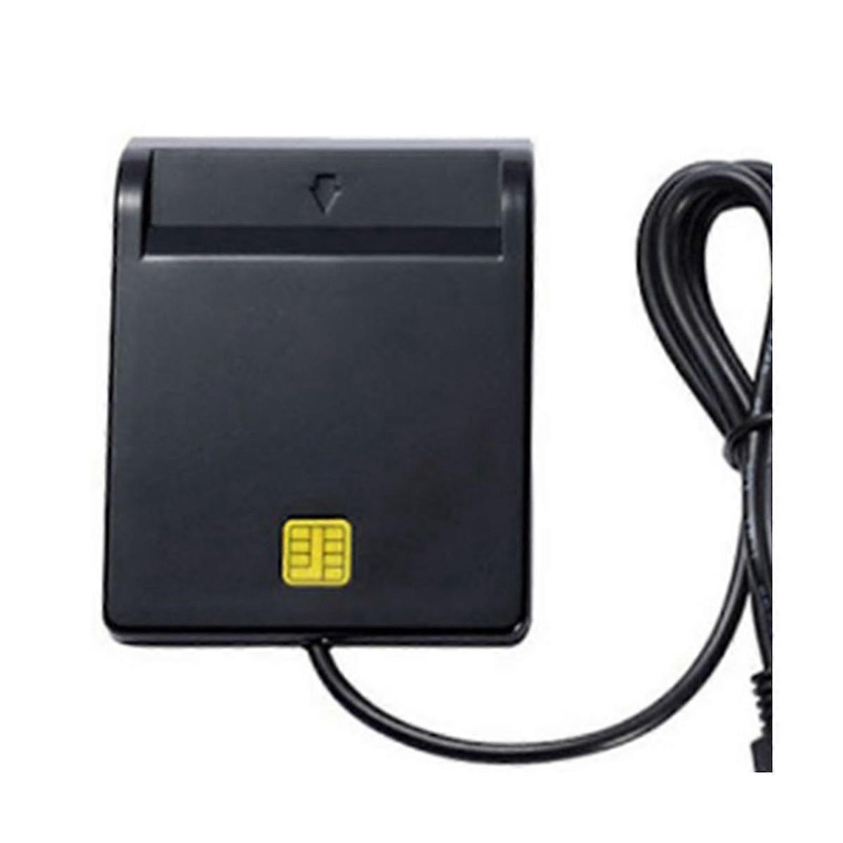USB Smart Card Reader Atm Bank Tax Declaration Ic Card ID Card Smart Card Reader(Black)