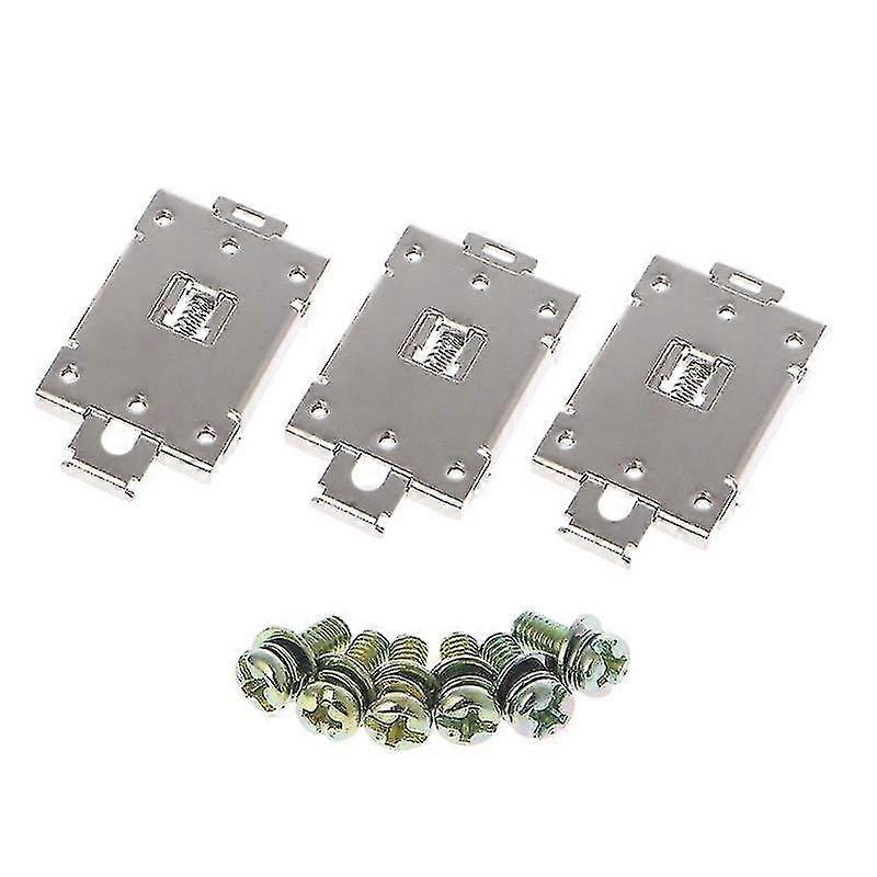 3 Pcs Single Phase Ssr 35mm Din Rail Fixed Solid State Relay Clip Clamp W./ 6