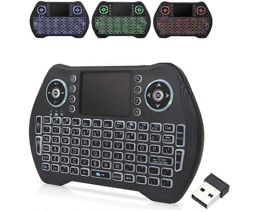 Backlit Mini Wireless Keyboard with Touchpad and Mouse Combination
