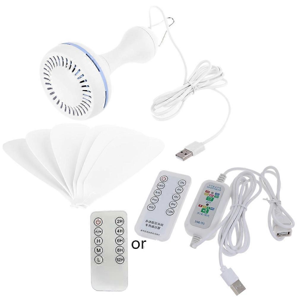 USB Powered Remote Control Camping Fan 4-Speed 12-Hour Timer for Home Tent Dorm