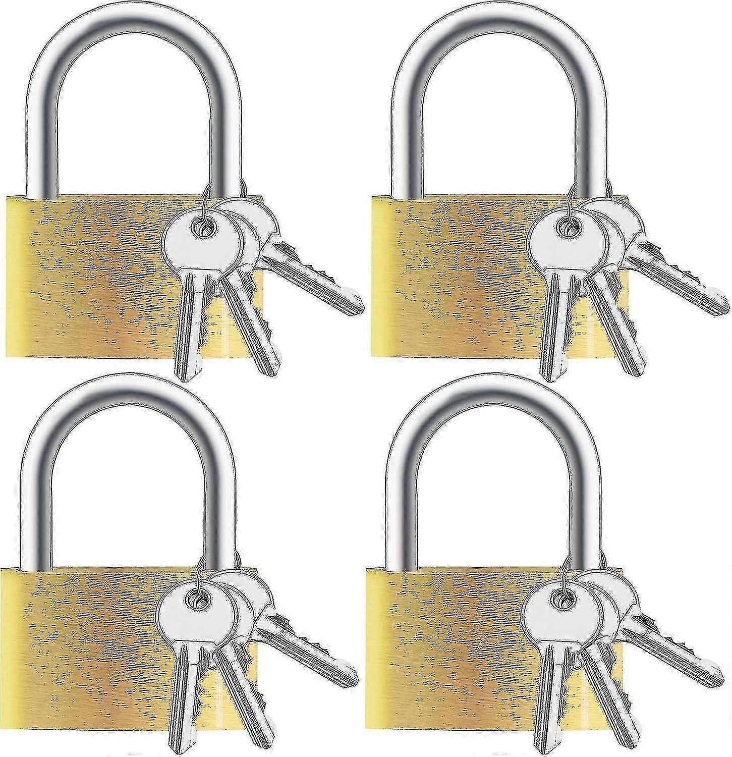 4pcs Small Solid Brass Keyed Padlocks With Same Key zy