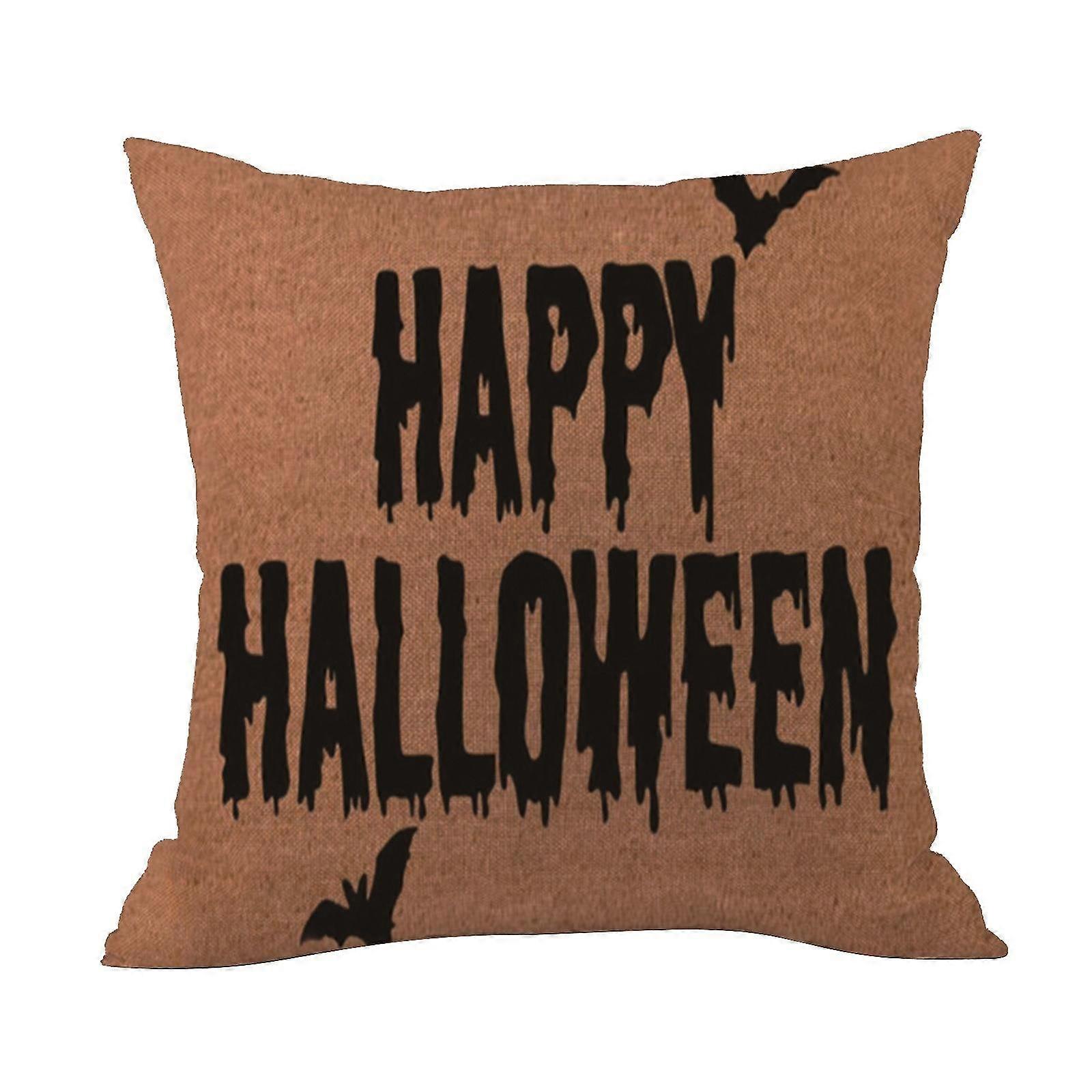 Halloween Home Pillow Case Witch Pumpkin Grim Face Sofa Pillow Case