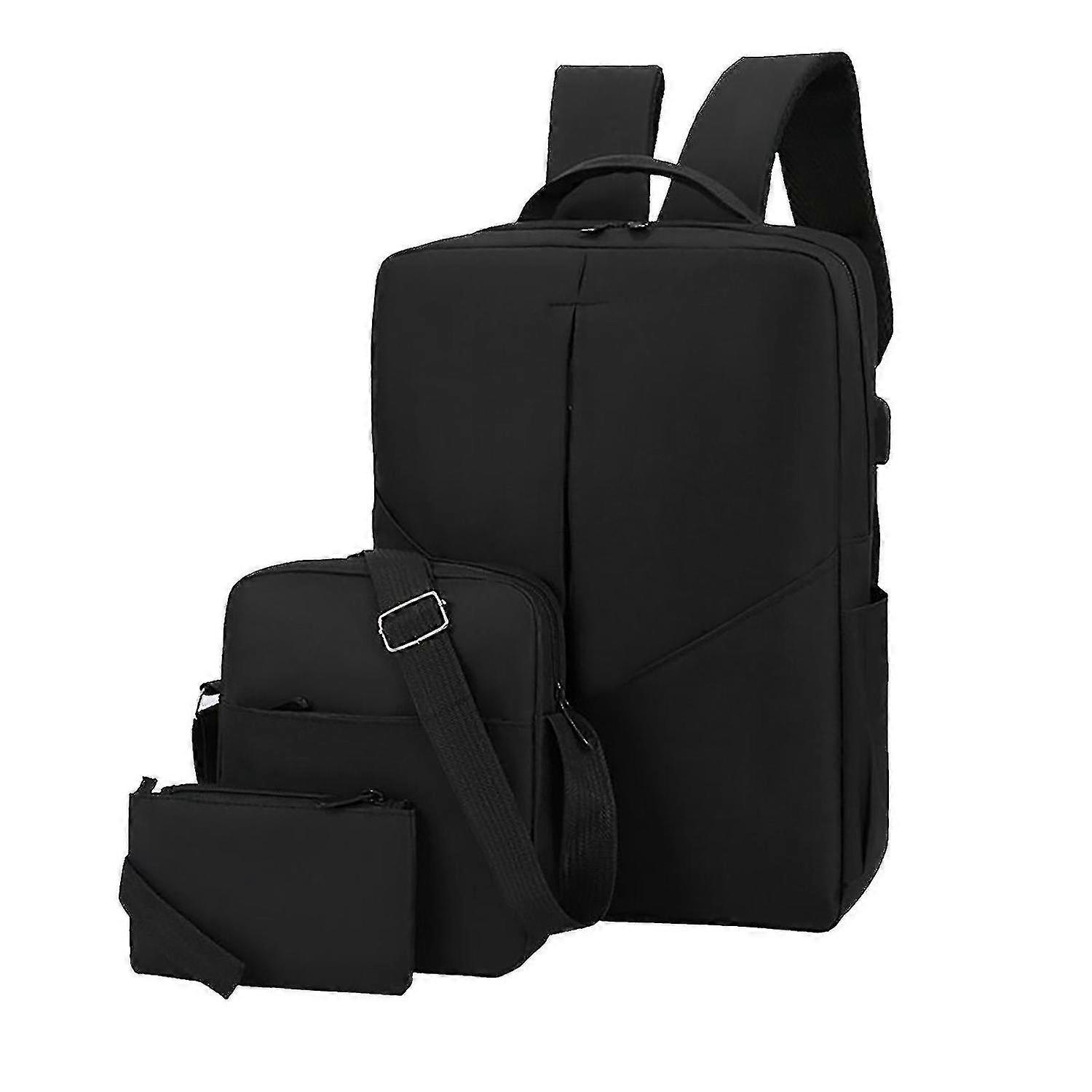 Men's Shoulder Bag Color Matching Three-piece Casual Business Computer Backpack