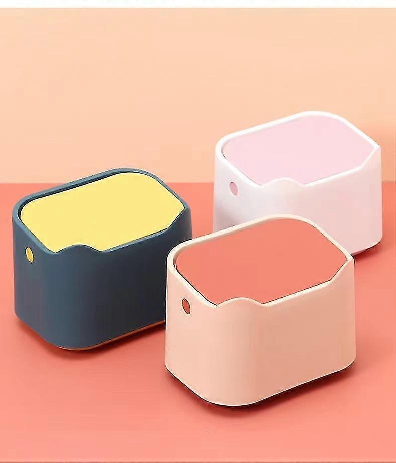 Mini Push-type Lid Storage Organizer Box Desktop Garbage Bin For Bathroom,3pcs/pack