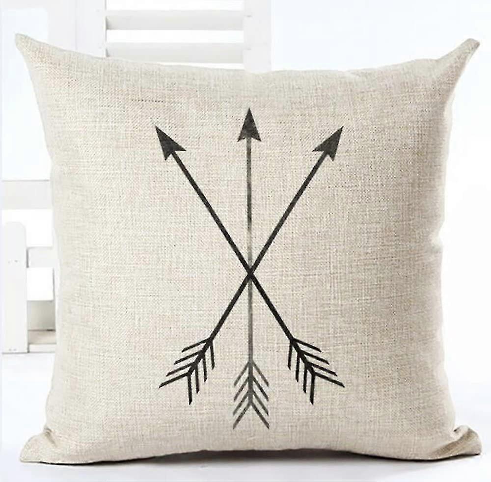 Feather Arrow Magic Squares Bomull linne Kasta örngott Kuddfodral Hem