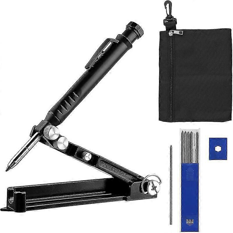 Outil De Traage Multifonction Pour Crayon De Construction Avec Crayon Trou Profond Outil De Tracage Bois En Alliage D'aluminium Outil De Scribe