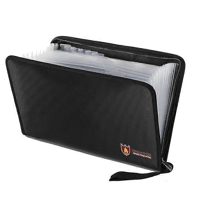 Fireproof Expanding File Folder, Fireproof File Folder Important Document Organizer Holder with Labels,(12 Pockets)