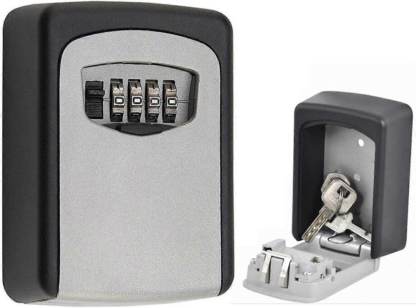 Key Lock with 4-Digit Combination Lock Outdoor Wall Mounted