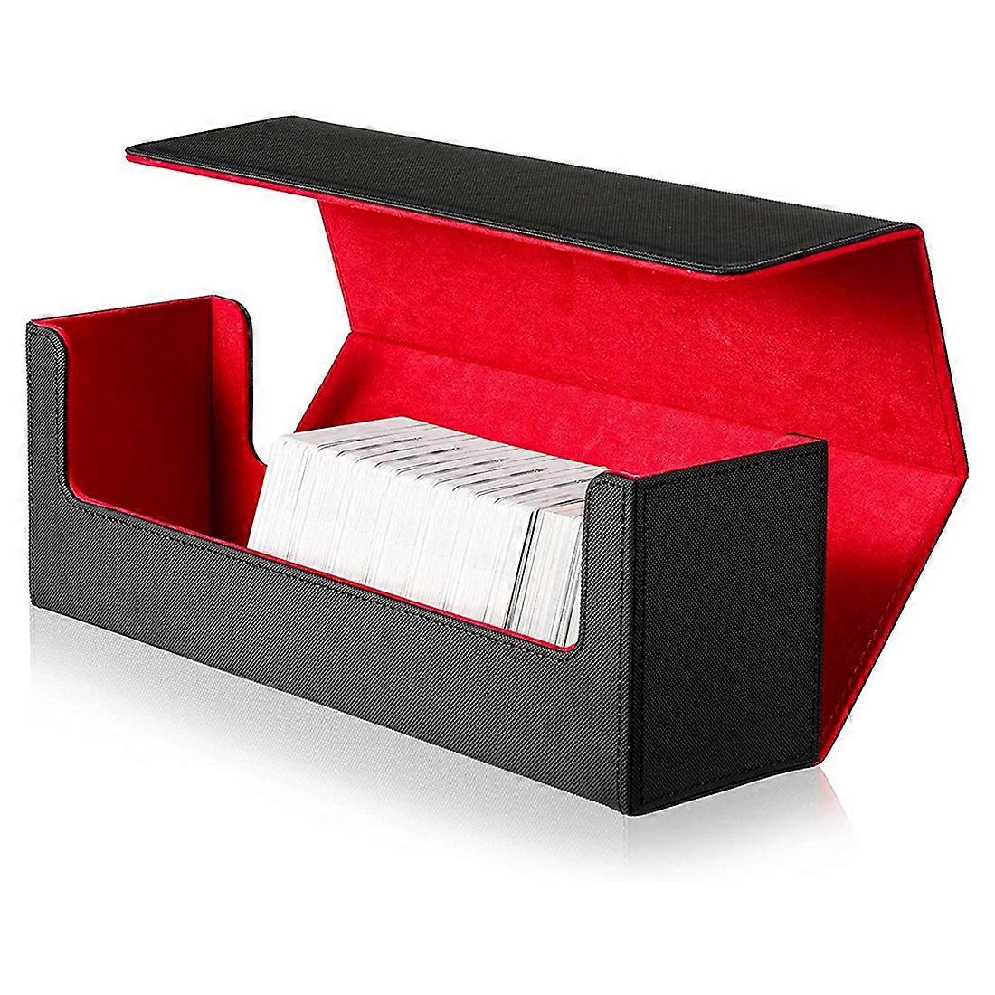 Desk Box 400 Card Desk Box Card Storage Box Deck Box PU Leather Deck Box for Trading Card Games (B