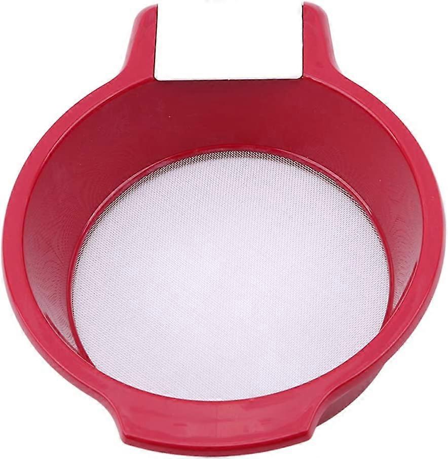Fine Mesh Sieve Colander, Flour Sieve Mesh Fine Mesh Strainer, Stainless Steel Round Flour Sieve Strainer Kitchen Home Diy Cooking Tools (red1pc)