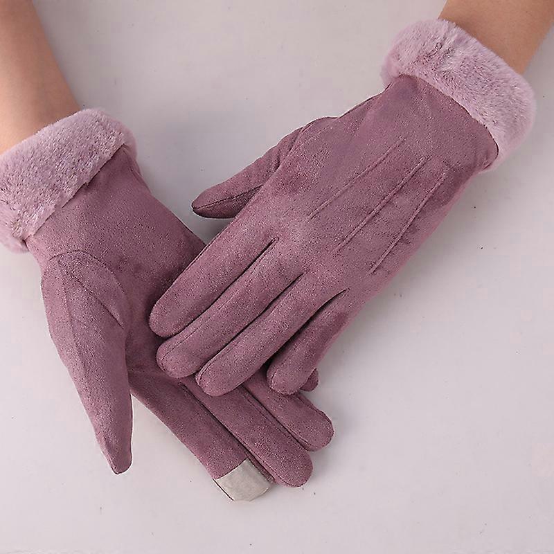 Ladies Hand Sewn Soft Real Lambskin Gloves Pink