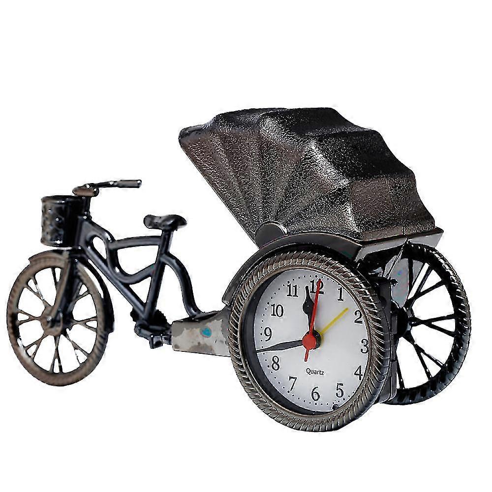Mike Chic Rickshaw Shape Table Clock, Vintage Abs Desk Clock For Home Office Decor, Arabic Numeral Alarm Shelf Clock, 3.6 * 0.9 * 10.8in Shelf Clock,s