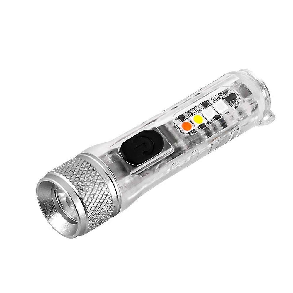 Ultra Bright USB Rechargeable Mini Tactical LED Keychain Flashlight,11 Speed Light Mode, IP65 Waterproof Torch Light for Camping, Hiking, Hunting (Flu