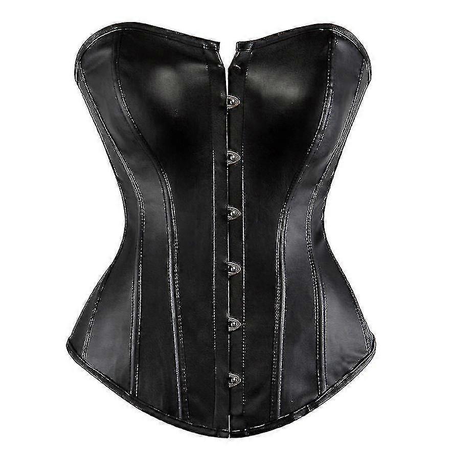 مشد بوستير أعلى النساء خمر نمط الرمز البريدي فو الجلود Overbust مشد الجلود ملهى ليلي مثير Korsett الملابس الداخلية حمالة