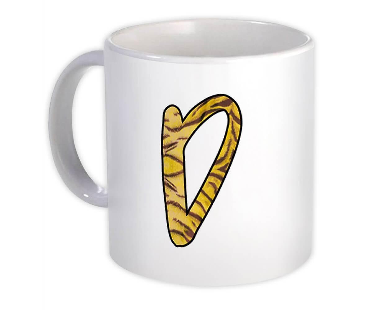 Gift Mug: Monogram Letter D Tiger