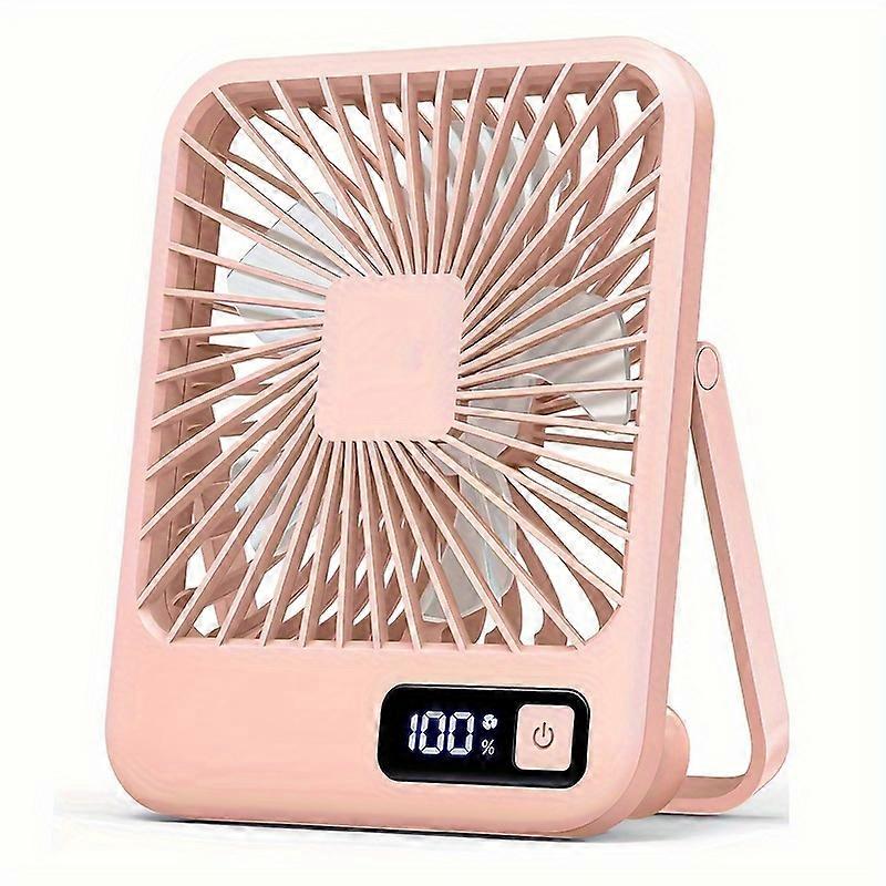 1pc, USB Desktop Fan 6.5 Inch Portable Desktop Fan 180 Foldable 1800mAh Battery Operated Small Personal Desktop Fan For Home Office, 5 Speeds