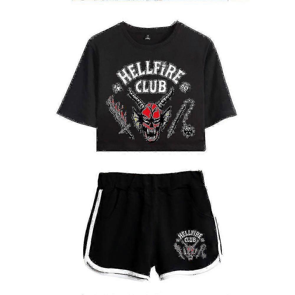 Stranger Things Season4 Hellfire Club Crop Shorts