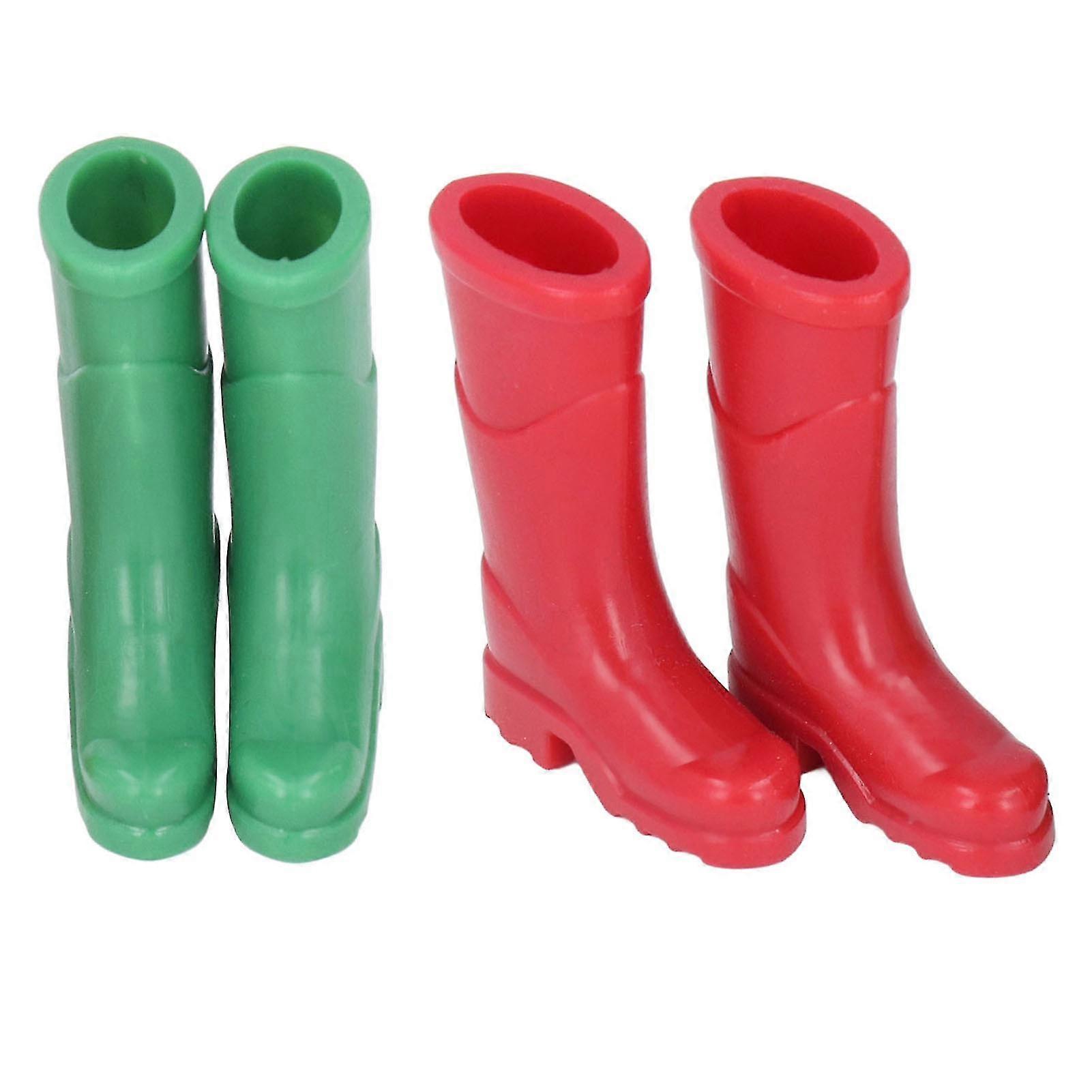 Miniature Dollhouse Decoration 1:12 Doll Boots OB11 Rain Boots Red Green
