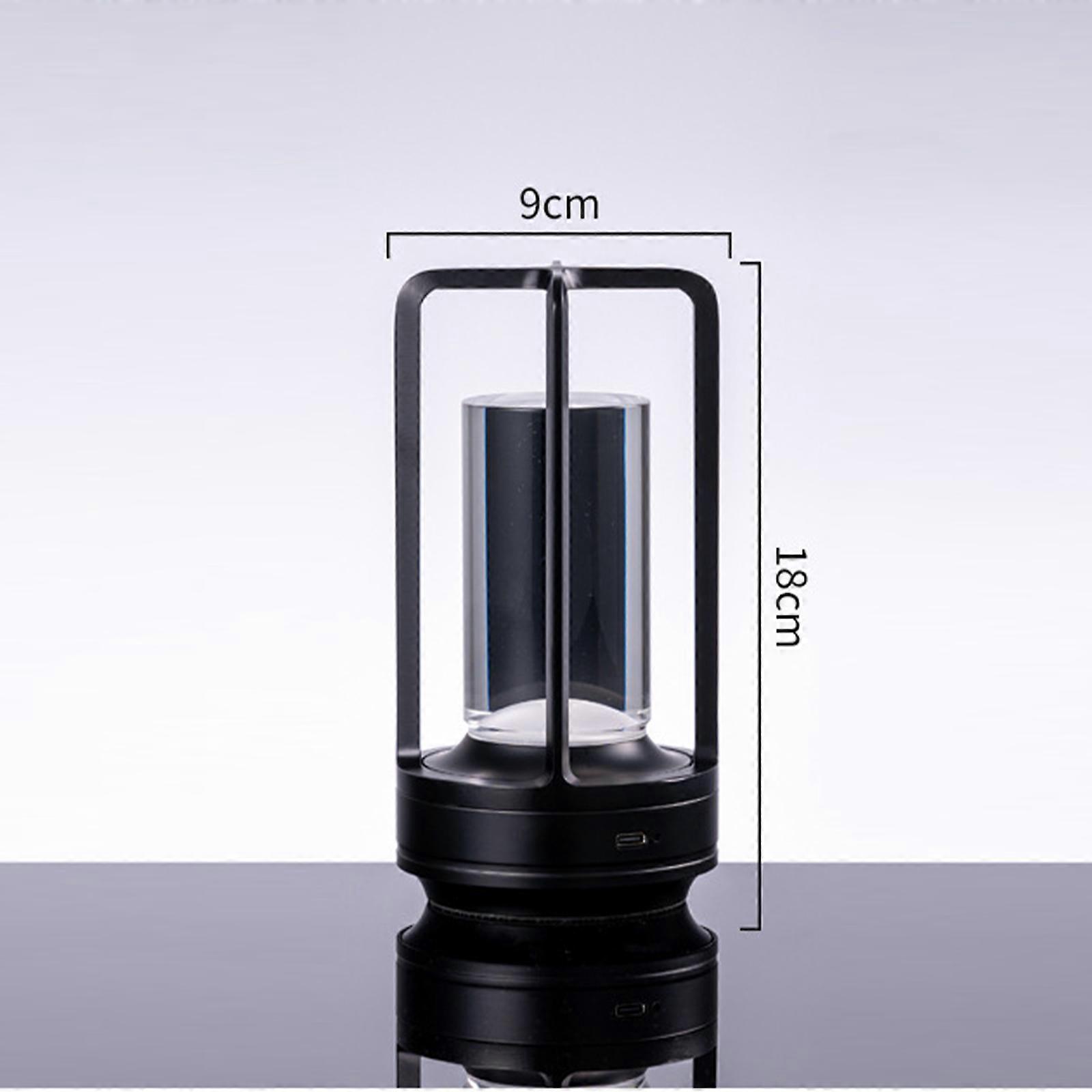 Table Lamp Crystal Lantern Lamp, Cordless Lamp with 3 Color Stepless Dimming Touch, Rechargeable Portable LED Desk Lamp for Bedroom Restaurant Home Ou