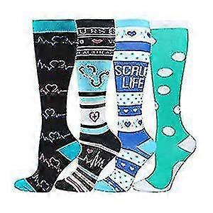 4 Pairs Copper Compression Socks For Women & Men Circulation