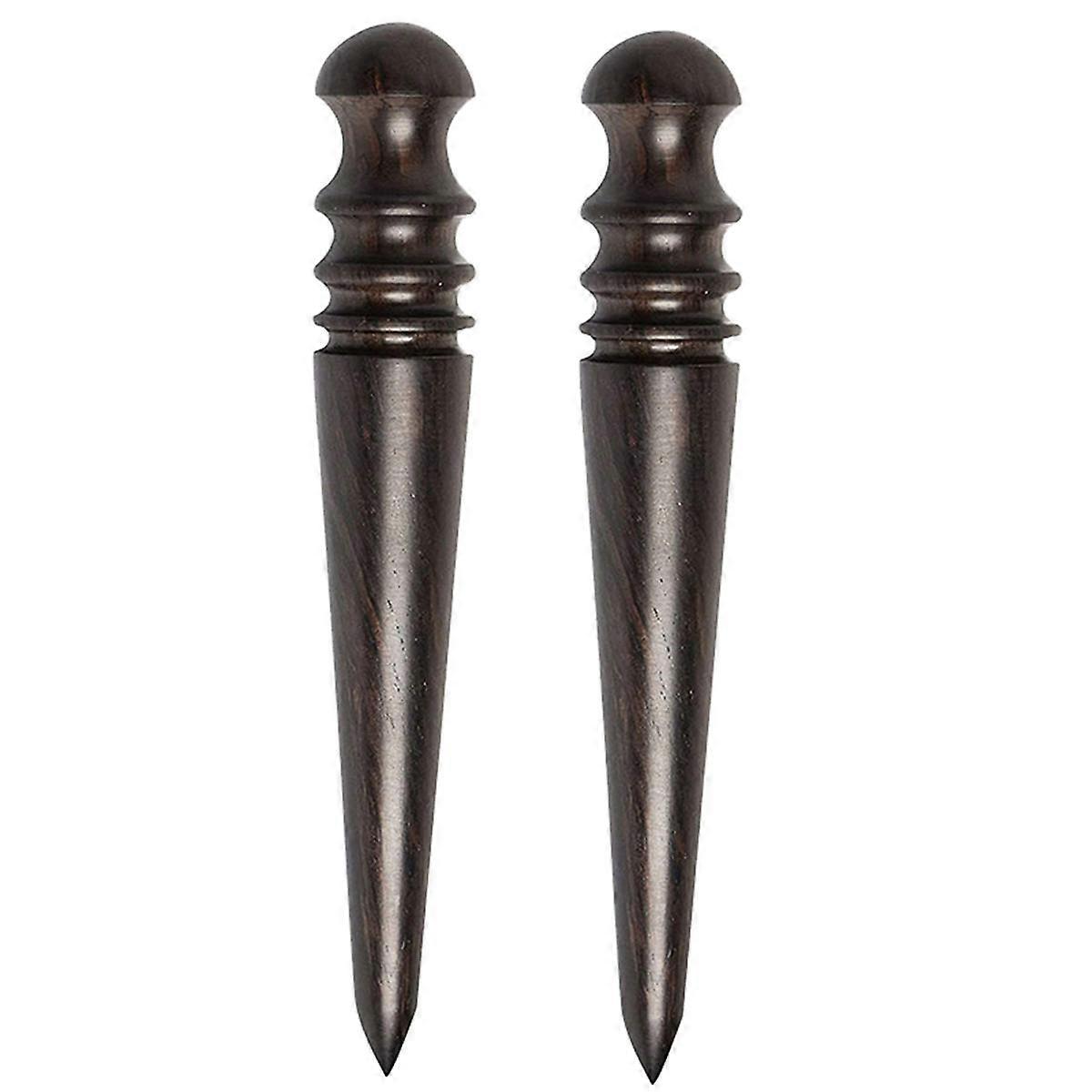 3X Wooden Leather Burnisher Tool - Tapered Edge Slicker Features 4 Grooves for Burnishing of Variou