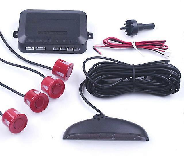 Car Parking Sensor 12V with 4 Sensors Auto Reverse Rear Assistance Backup Park Radar Buzzer Alarm Monitor System Alarm 5 Colors