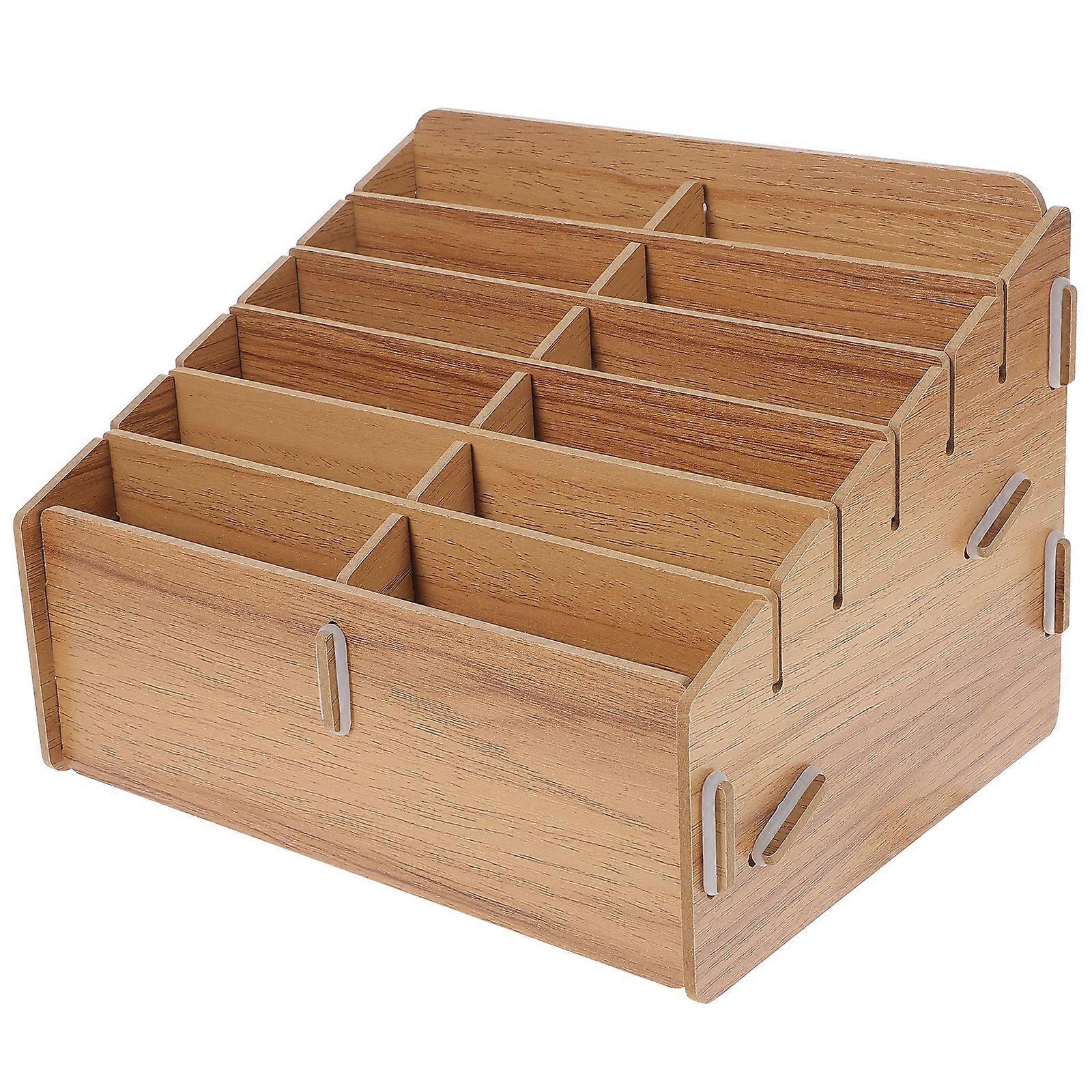 Game Cards Storage Box Portable Multi-grid Cards Sorter Wooden Card Case