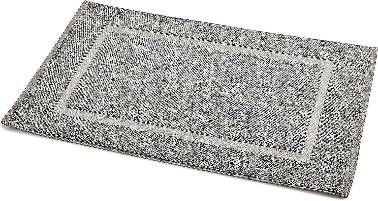Basics Gray Striped Bath Mat