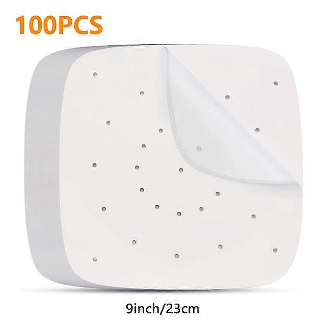 100Pcs Disposable Air Fryer Parchment Liners Paper Non-Stick Steaming Basket Mat Baking Roasting Round/Square for Kitchen Tool