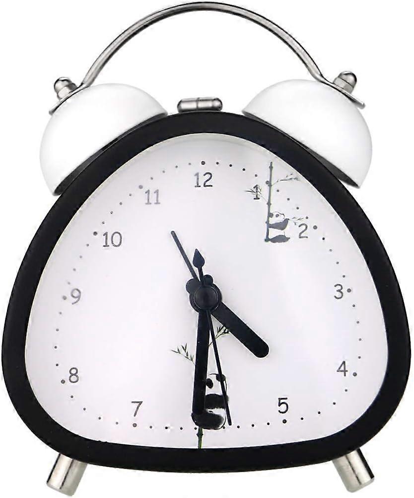 3 Small Triangle Analog Twin Bell Alarm Clock, Cute Shape with Backlight and Loud Alarm for heavy sleepers , Silent Perfect for Bedroom and Work, Batt