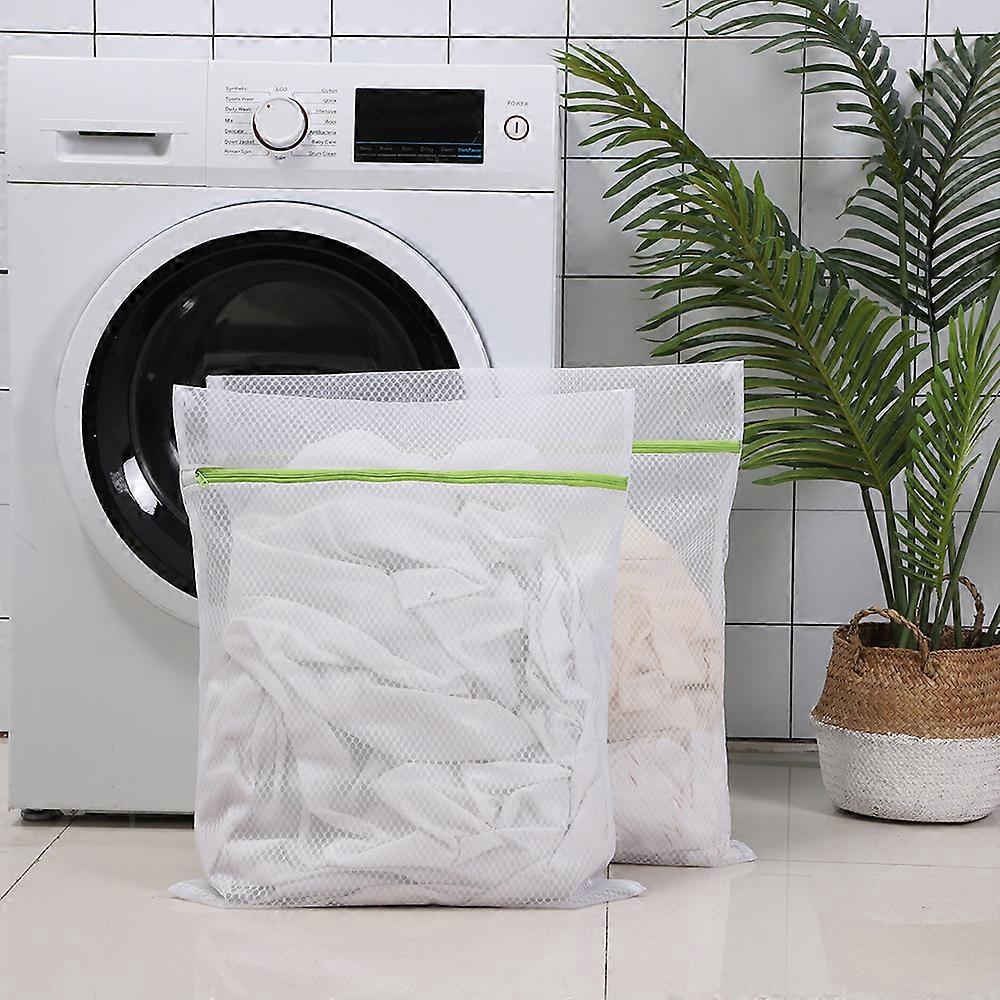 40x50cm Pack of 2 Mesh Laundry Bag Large Size Washing Net with Zipper Laundry Net for Washing Machine Blouse Shirts