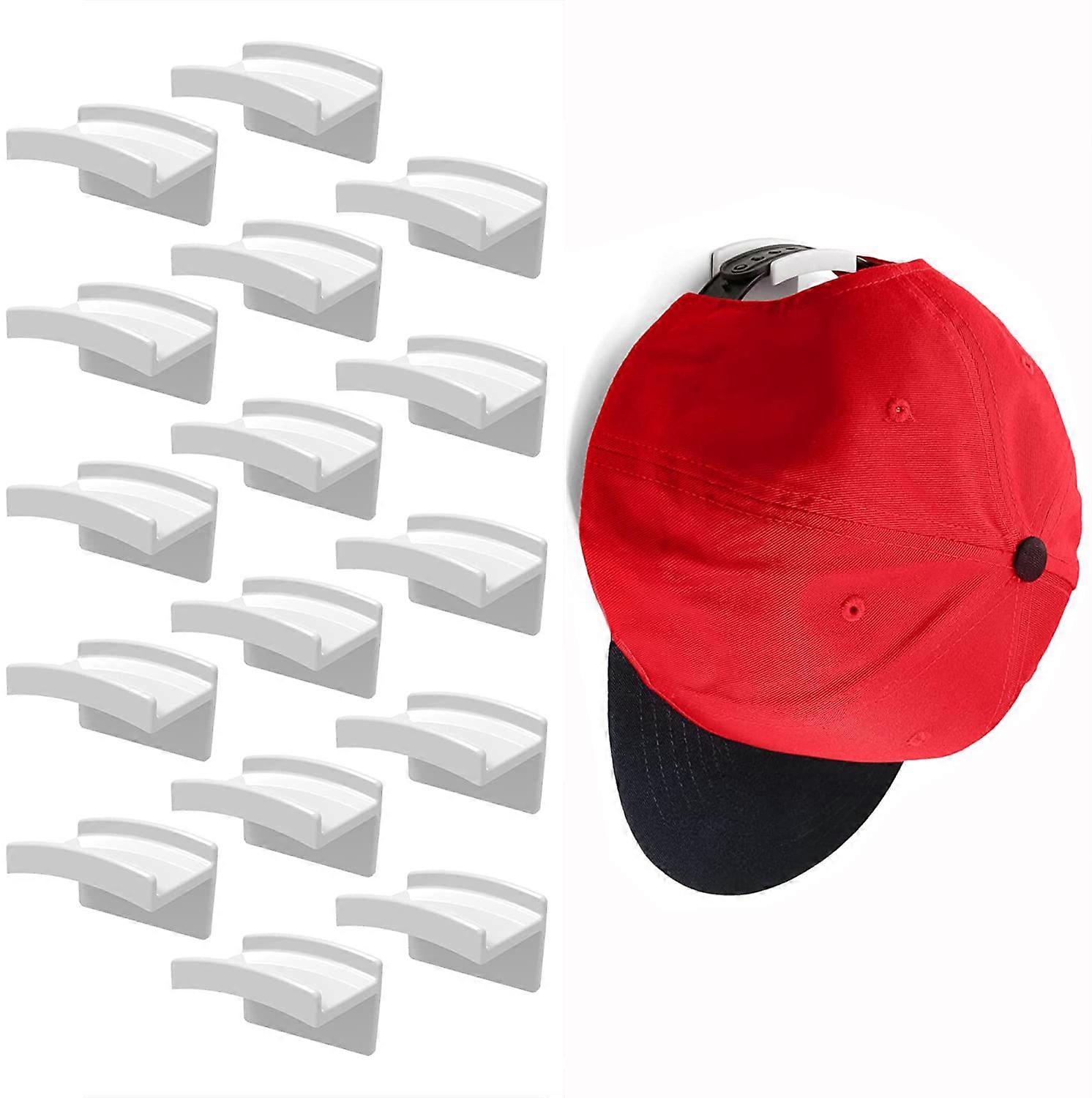 20 Pack Self Adhesive Baseball Cap Hat Hooks Suitable for wall mounting without drill. hat organizer