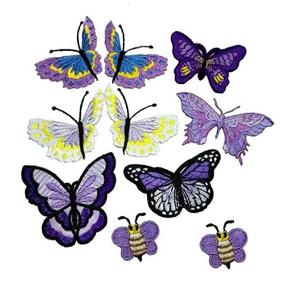 1 Set Butterflies Iron On Patches Lovely Embroidered Patches for Clothes Sewing