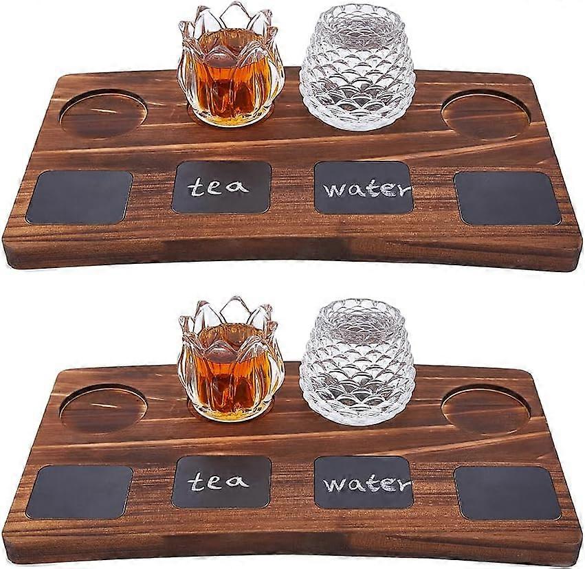 8-Hole Pinewood Wine Glass Organizer Holder Goblet Serving Tray Rack with Square Wood Sheet Rectangle Saddle Brown 19x33x1.9cm Inner Diameter: 5.8cm a