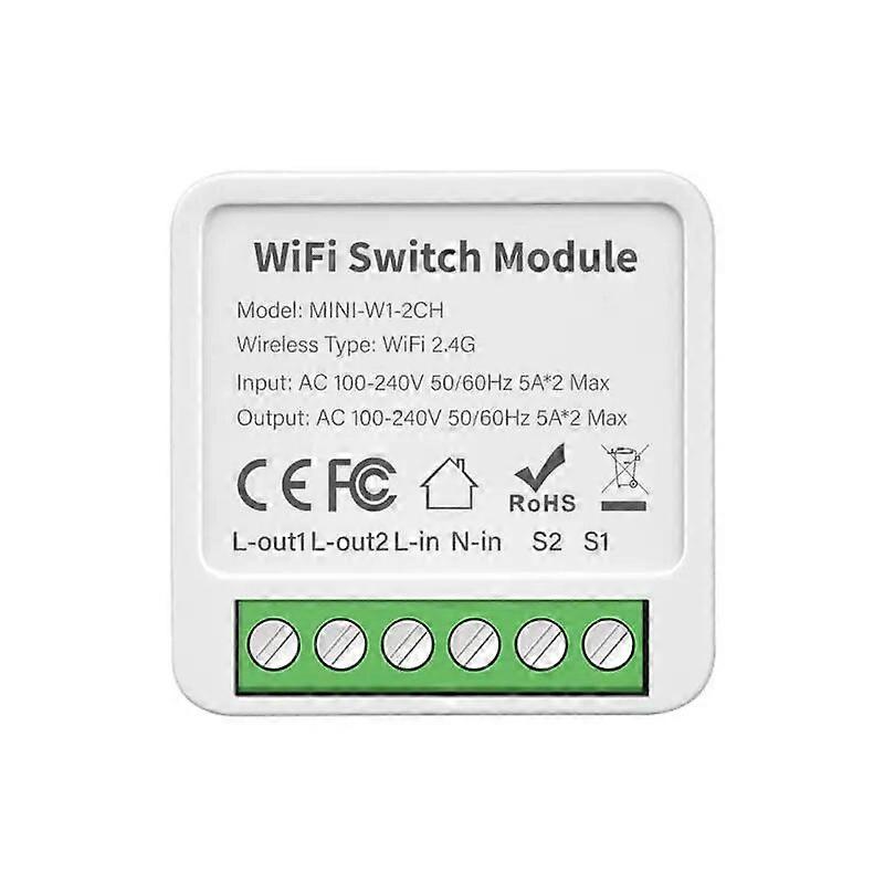 Tuya Wifi 10A Mini Smart Switch 1/2/3/4 Gang Support 2-way Control With Smart Life Alexa Google Home Yandex Alice