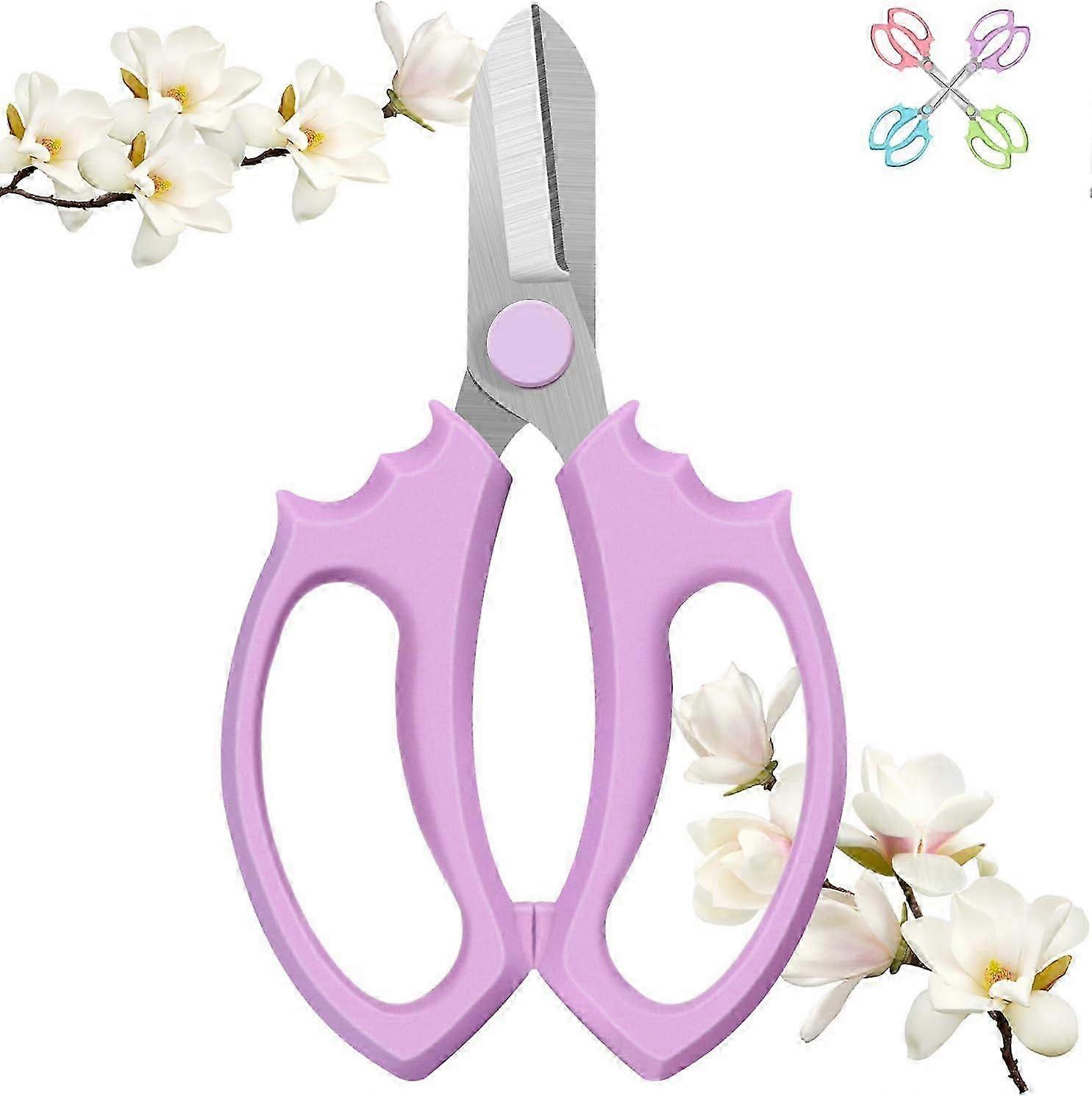 Flower Scissors, Garden Shears with Grip Handle,Pruning Shears-Purple