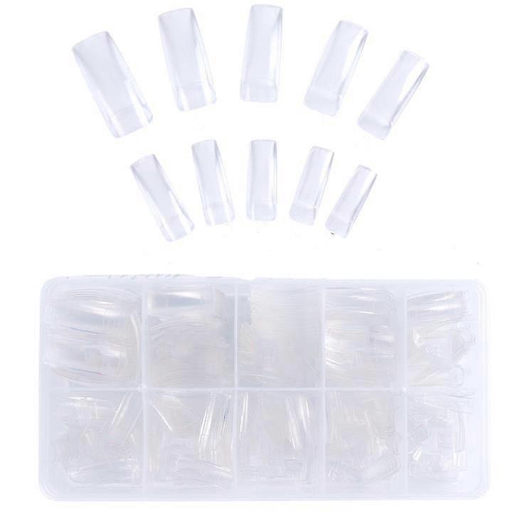 500 pezzi di unghie bianche/naturali/trasparenti unghie false