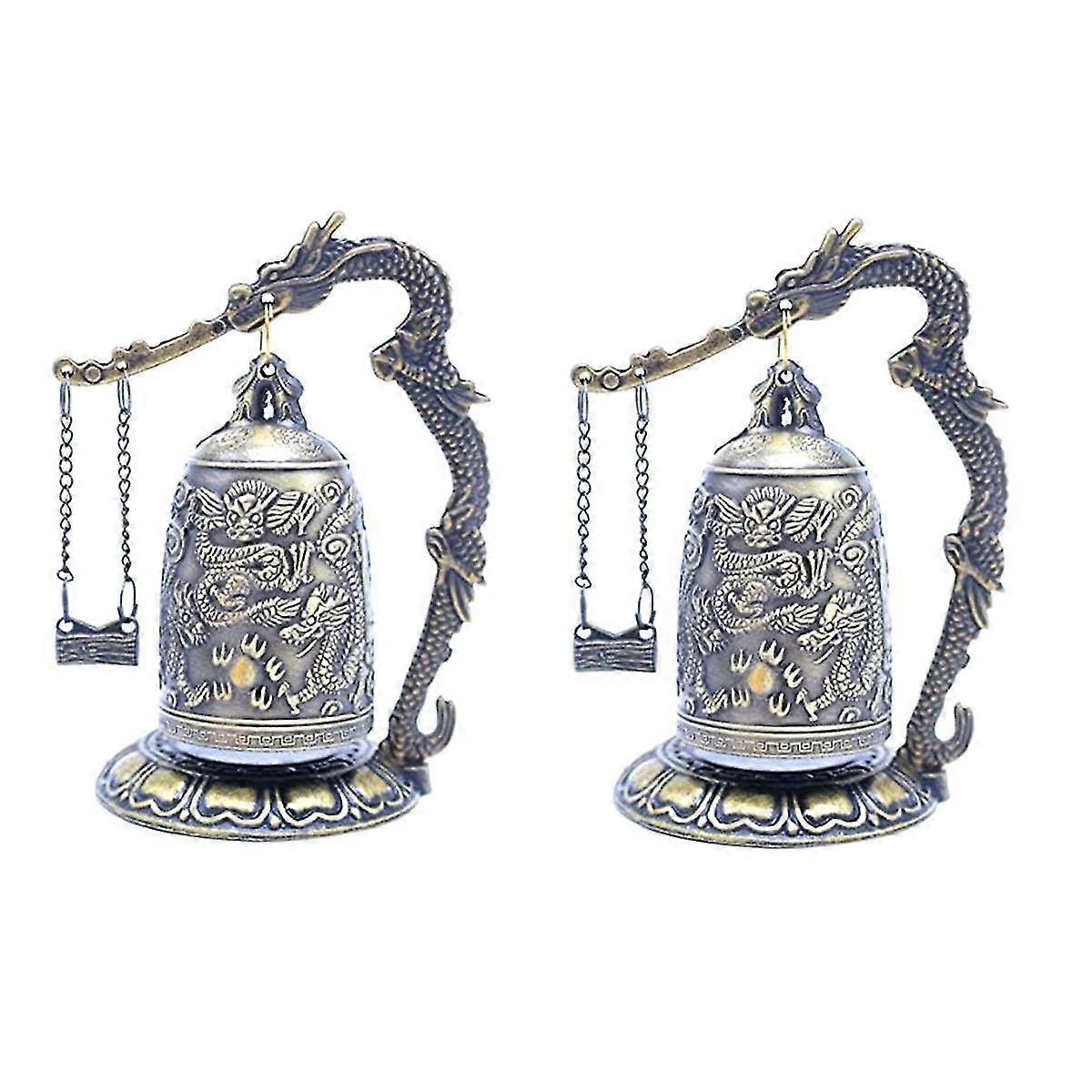 Vintage Small Dragon Bell Collectibles Ornaments, Good Lucky Bell, Meditation Home Office Decor